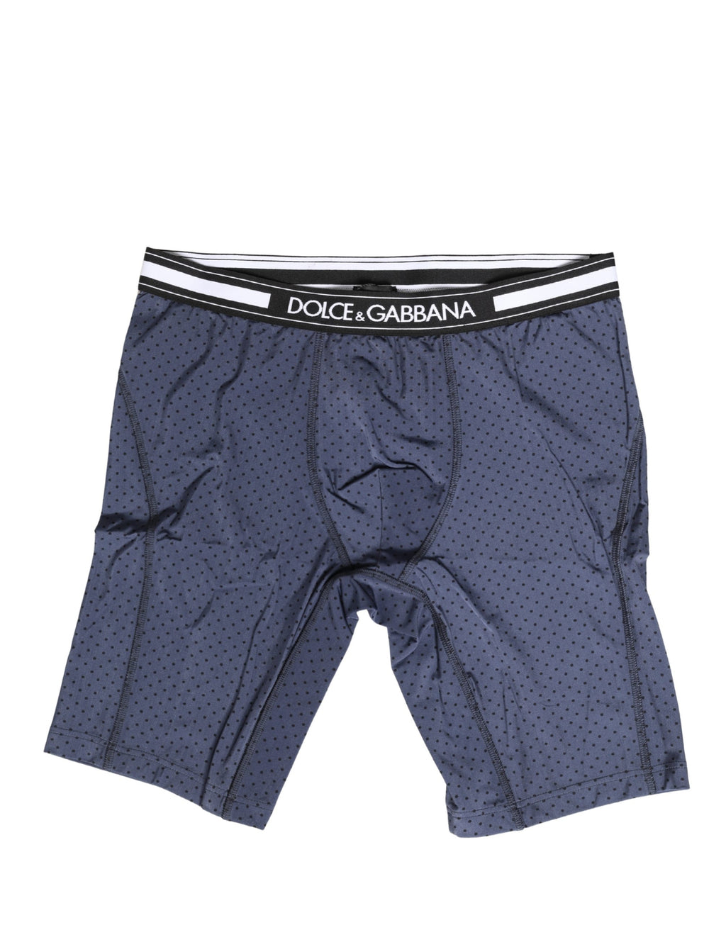 Sous-vêtements homme Dolce & Gabbana, boxers bleu foncé à pois, tissu confortable, détails élégants et logo de la marque.