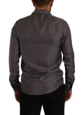Chemise homme Dolce & Gabbana gris à motif fantasy, haut de pyjama élégant avec détails modernes.