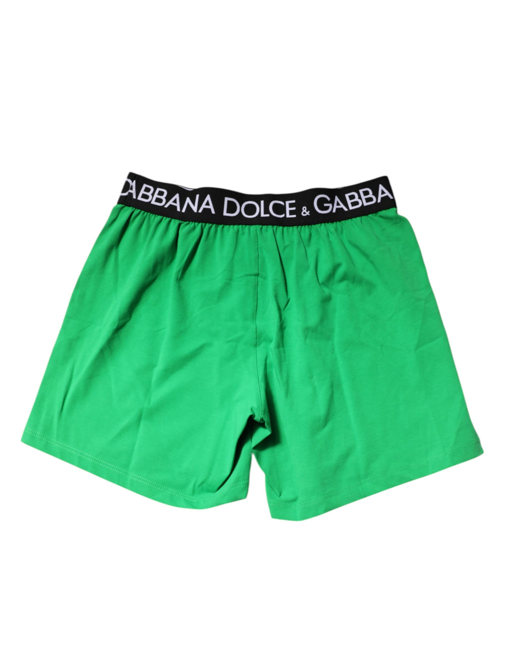 Boxers en coton vert Dolce & Gabbana, sous-vêtements masculins, coupe régulière et confortable visible sur l'image.