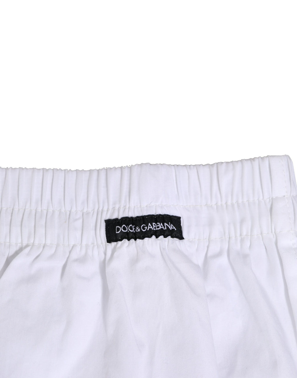 Sous-vêtements boxers blancs en coton de Dolce & Gabbana, style régulier pour homme, visible avec ceinture élastique.