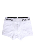 Sous-vêtements boxers réguliers Dolce & Gabbana avec bandeau logo blanc, design confortable et élégant.