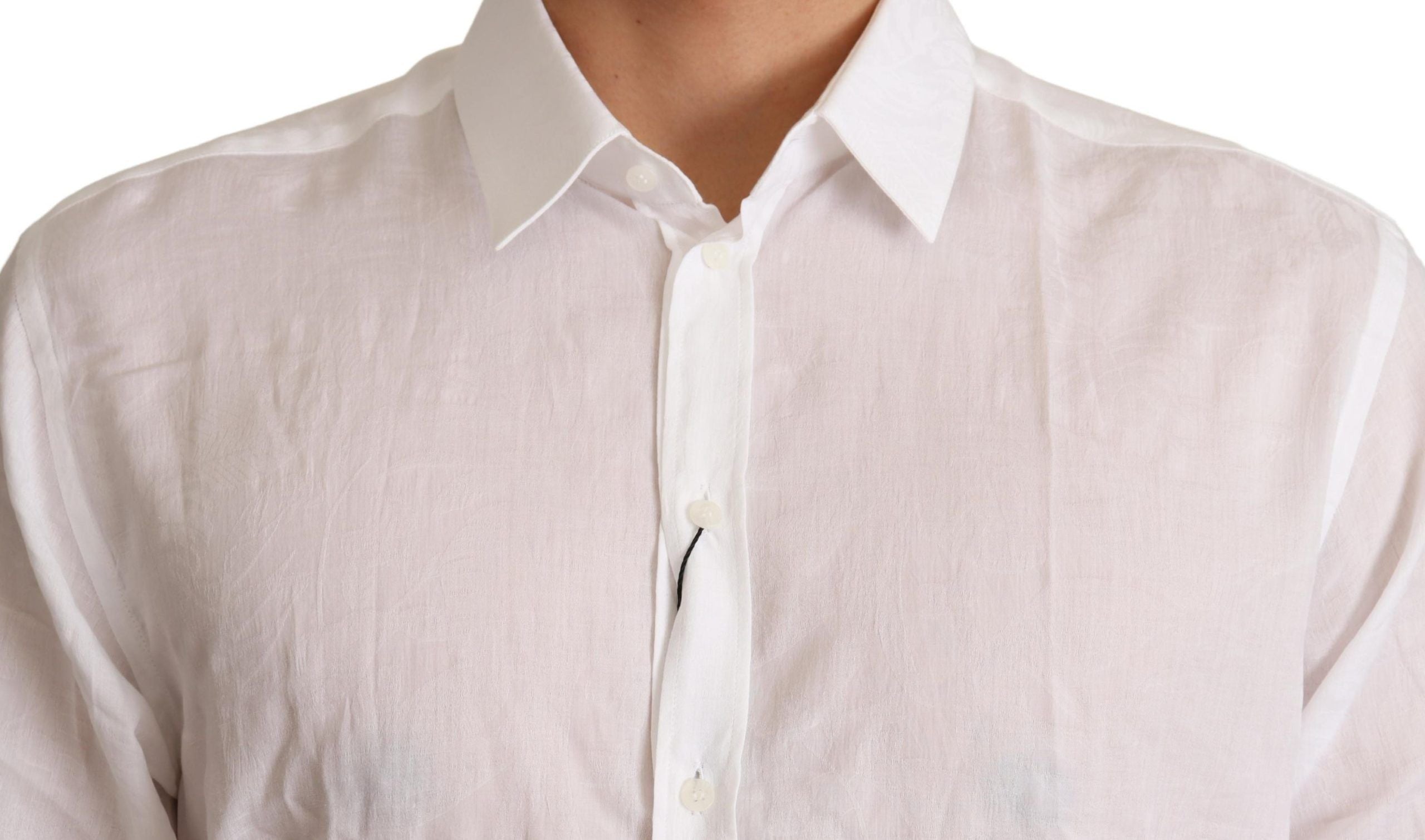 Chemise blanche en coton avec motif floral Dolce & Gabbana MARTINI, détails élégants et style sophistiqué.