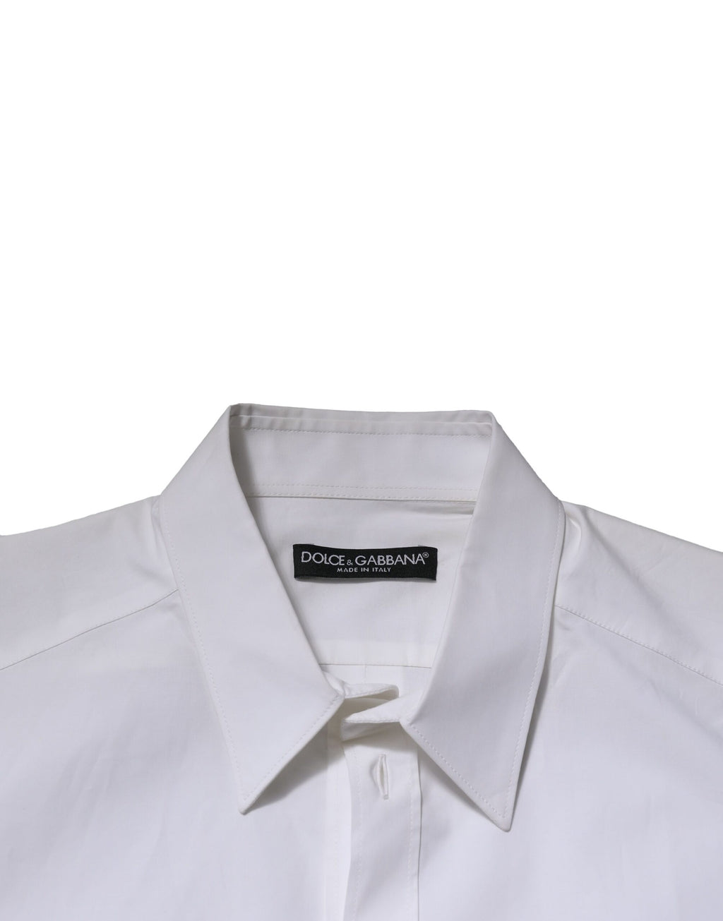 Chemise blanche en coton à manches longues de la marque Dolce & Gabbana, vêtement formel élégant pour femmes.