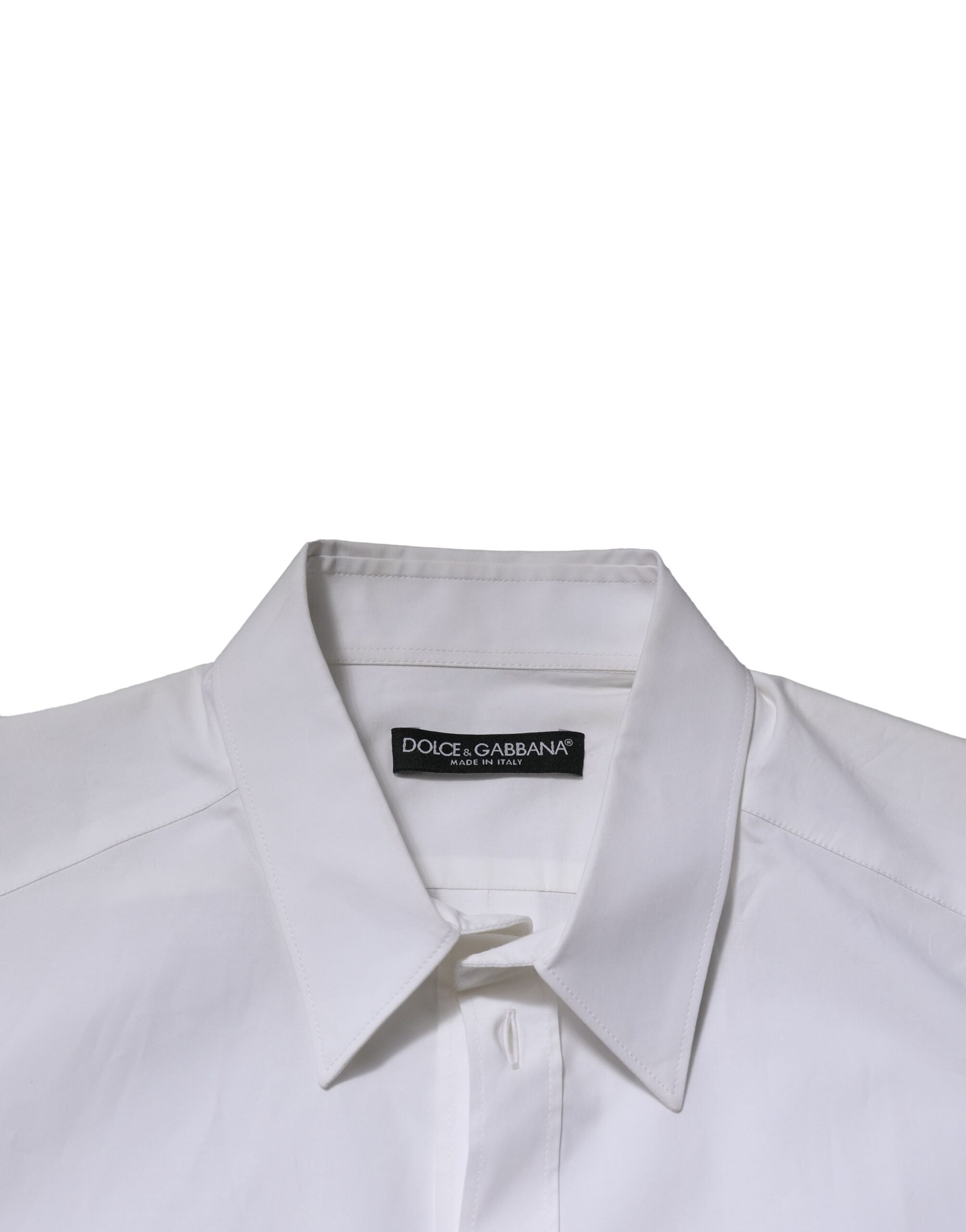 Chemise blanche en coton à manches longues de la marque Dolce & Gabbana, vêtement formel élégant pour femmes.