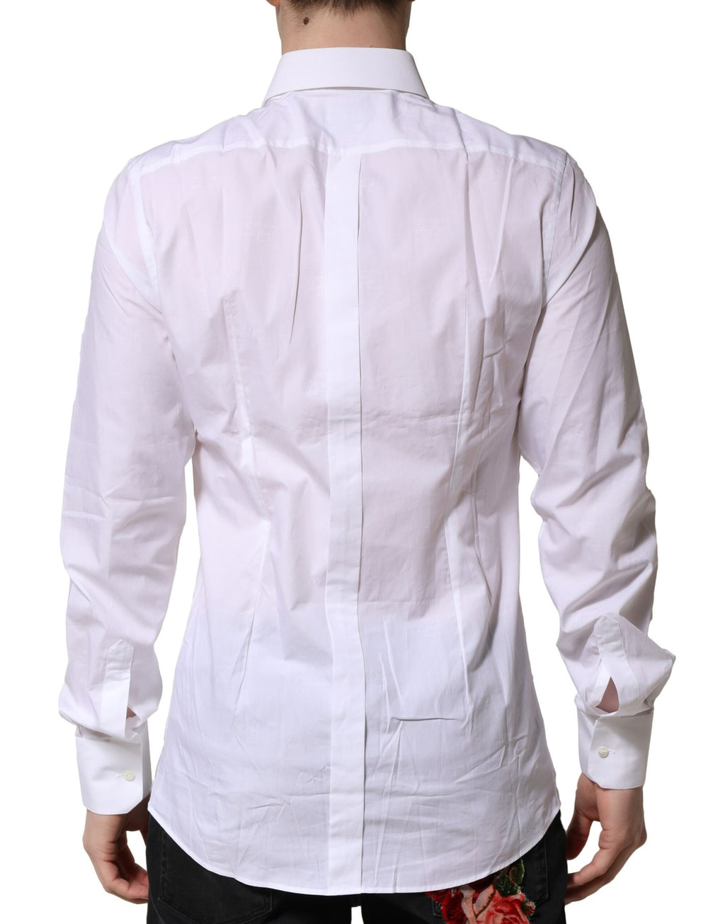 Chemise blanche Dolce & Gabbana à manches longues, robe de soirée élégante en tissu doré pour occasion formelle