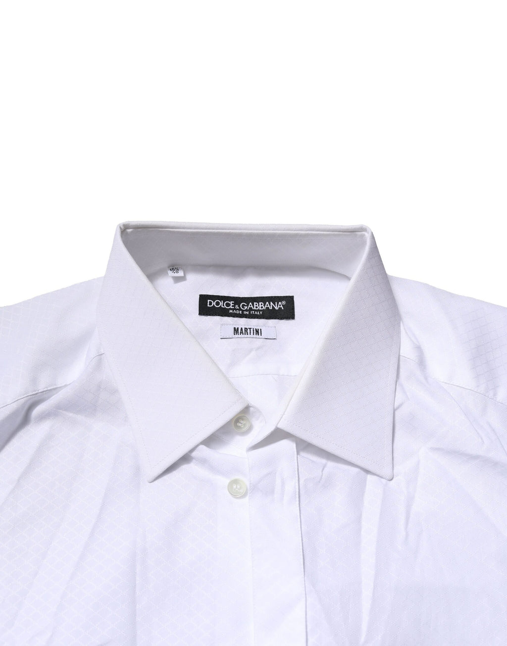 Chemise homme Dolce & Gabbana MARTINI blanche à manches longues, élégante pour occasion formelle.
