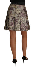 Jupe trapèze mini Dolce & Gabbana à motif floral en jacquard, style élégant et féminin.