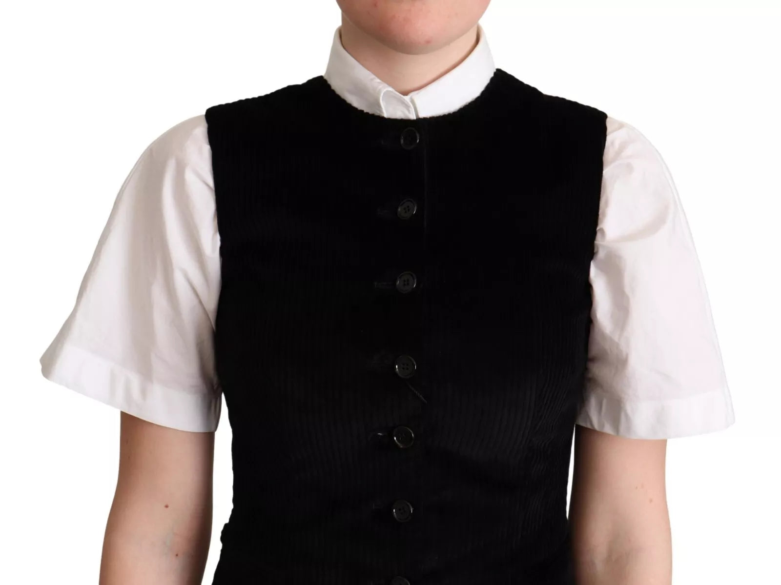 Gilet à motif léopard noir et marron de Dolce & Gabbana, veste cintrée élégante en tissu tendance.
