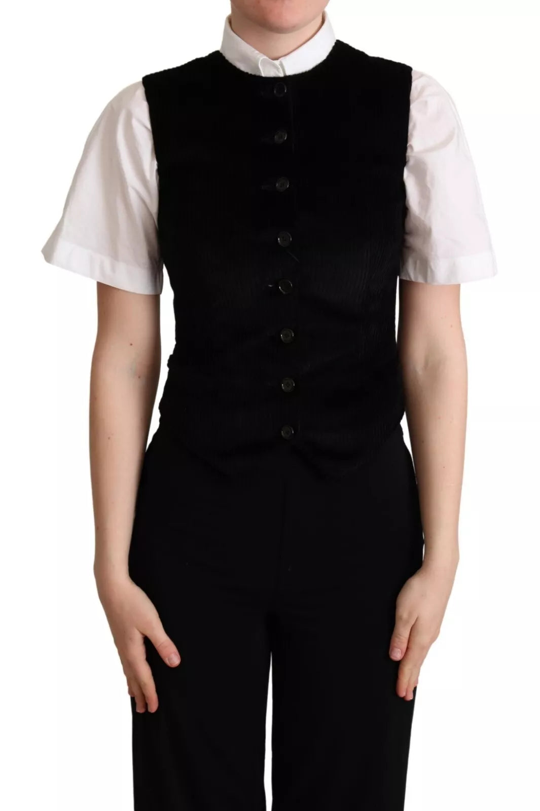 Gilet à motif léopard noir et marron de Dolce & Gabbana, veste cintrée élégante pour femme ou homme.