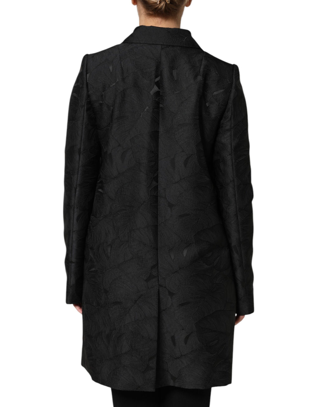 Manteau trench noir à un seul boutonnage de Dolce & Gabbana, veste élégante pour hommes ou femmes.