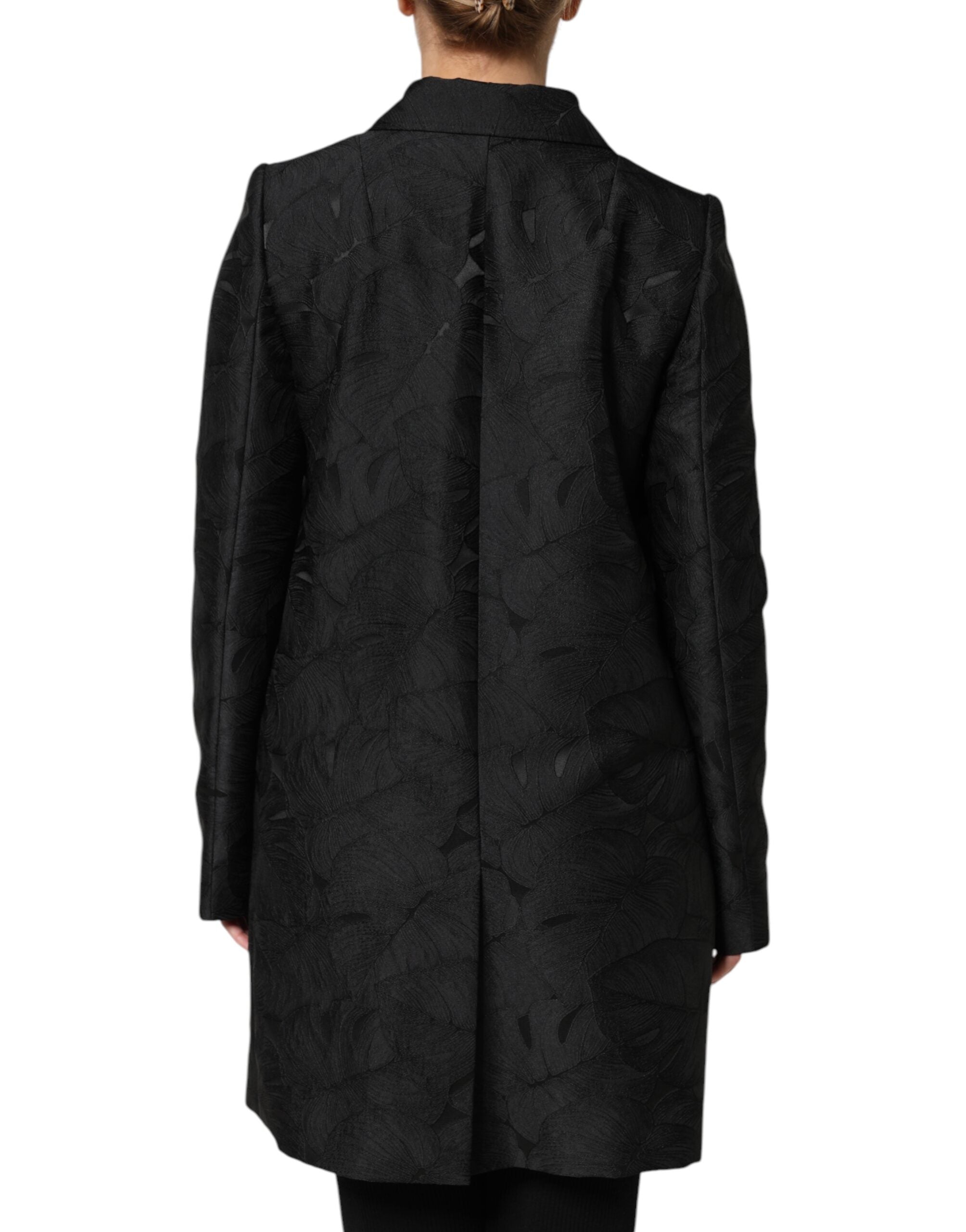 Manteau trench noir à un seul boutonnage de Dolce & Gabbana, veste élégante pour hommes ou femmes.