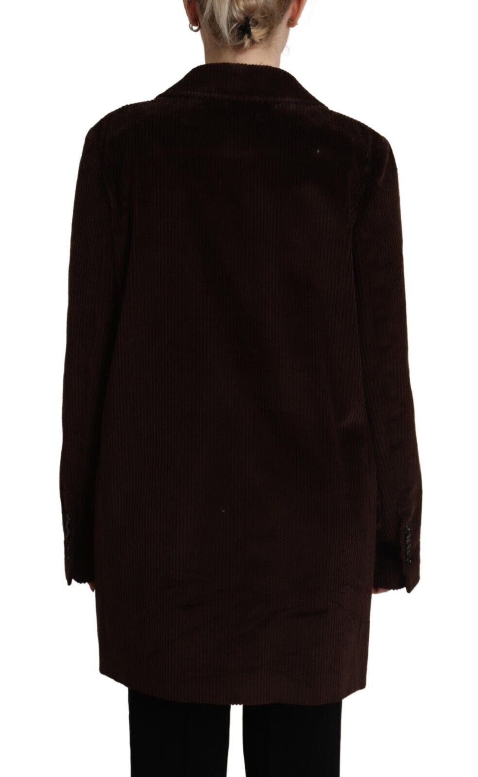 Blazer oversize en velours côtelé Bordeaux de Dolce & Gabbana, veste en coton élégante et tendance.