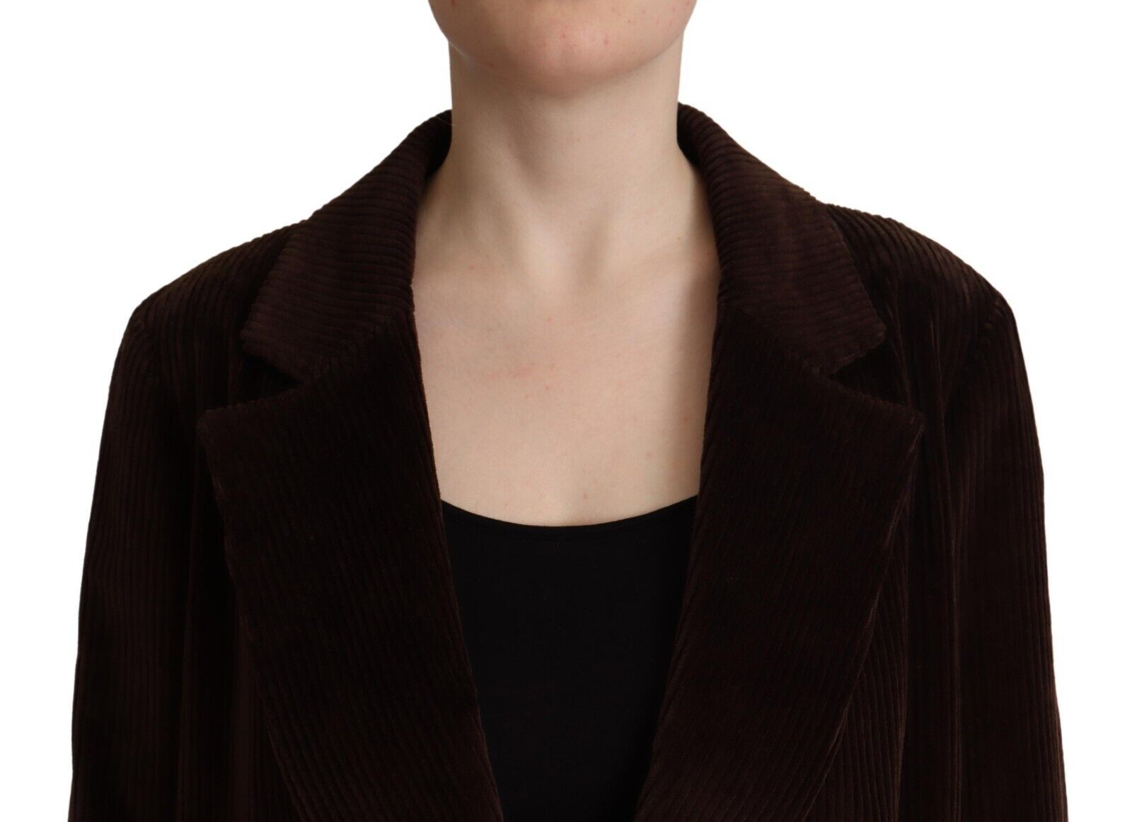 Blazer oversize en velours côtelé bordeaux en coton de Dolce & Gabbana, style élégant et décontracté.
