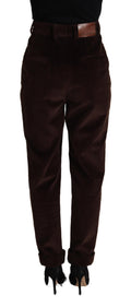 Dolce & Gabbana Bordeaux Corduroy Cotton Trouser Tapered Pants - La luxence