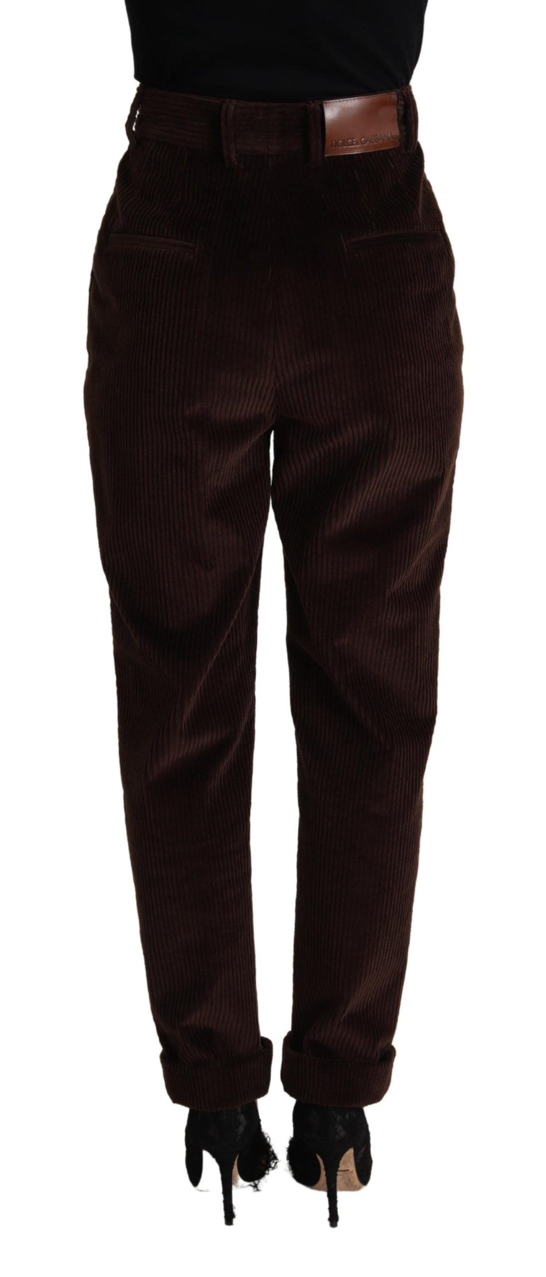 Dolce & Gabbana Bordeaux Corduroy Cotton Trouser Tapered Pants - La luxence