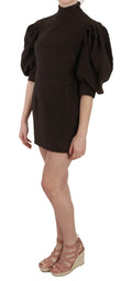 Robe courte en coton côtelé marron de Dolce & Gabbana, robe moulante élégante pour femmes.