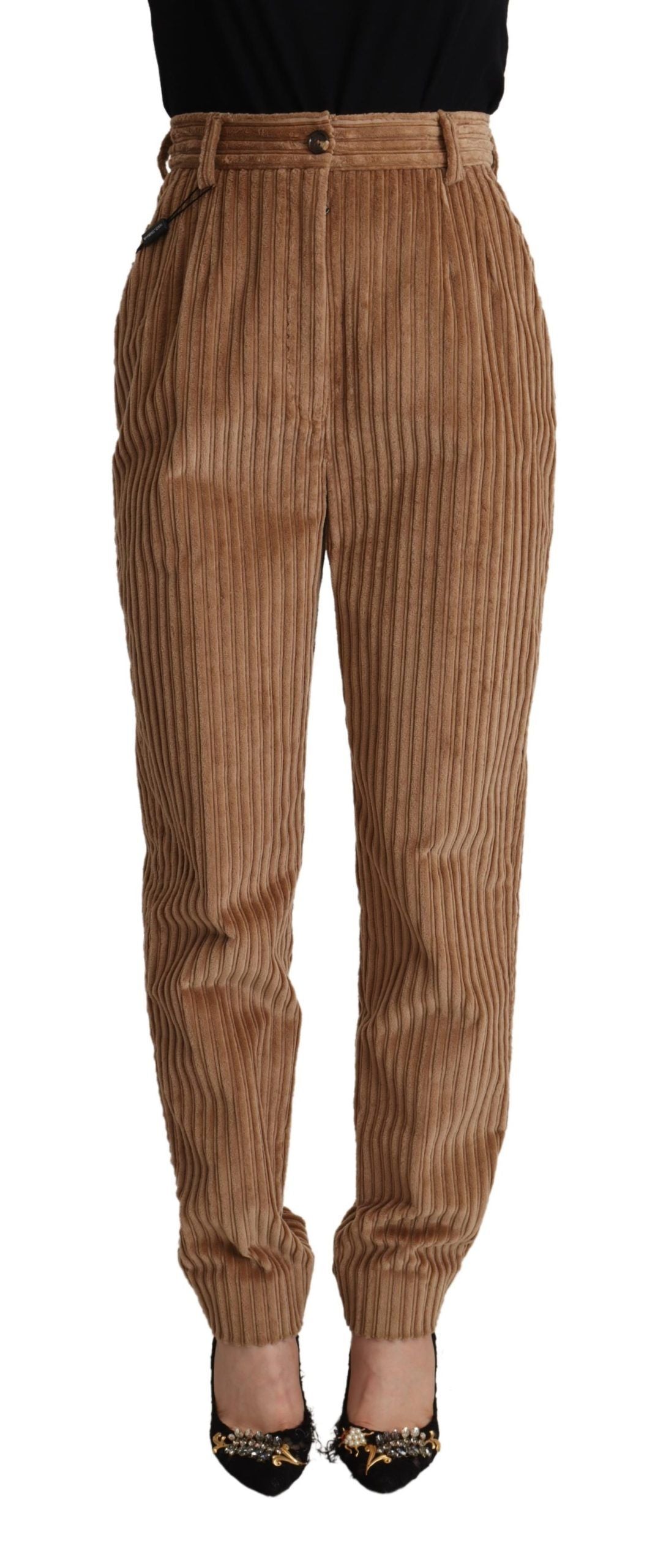 Dolce & Gabbana Brown Corduroy Cotton Trouser Tapered Pants - La luxence