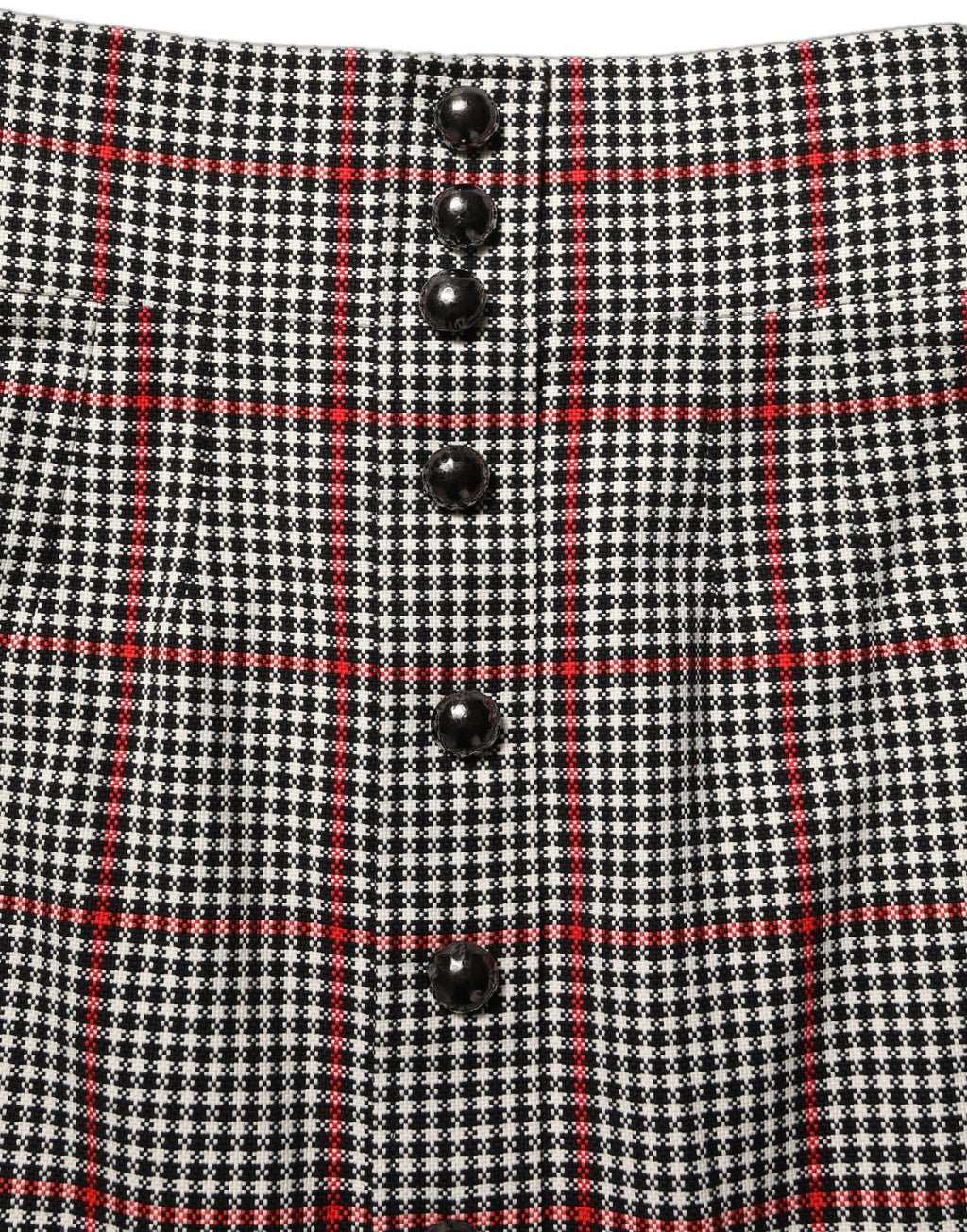 Jupe courte à taille haute à carreaux gris de Dolce & Gabbana, style évasé et tendance, en tissu léger.
