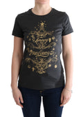 T-shirt en coton gris de Dolce & Gabbana avec motif 2017, design élégant et moderne, visible en gros plan.