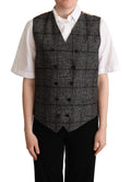 Gilet en laine gris à motif léopard de Dolce & Gabbana, veste élégante avec design tendance et tissu de qualité.