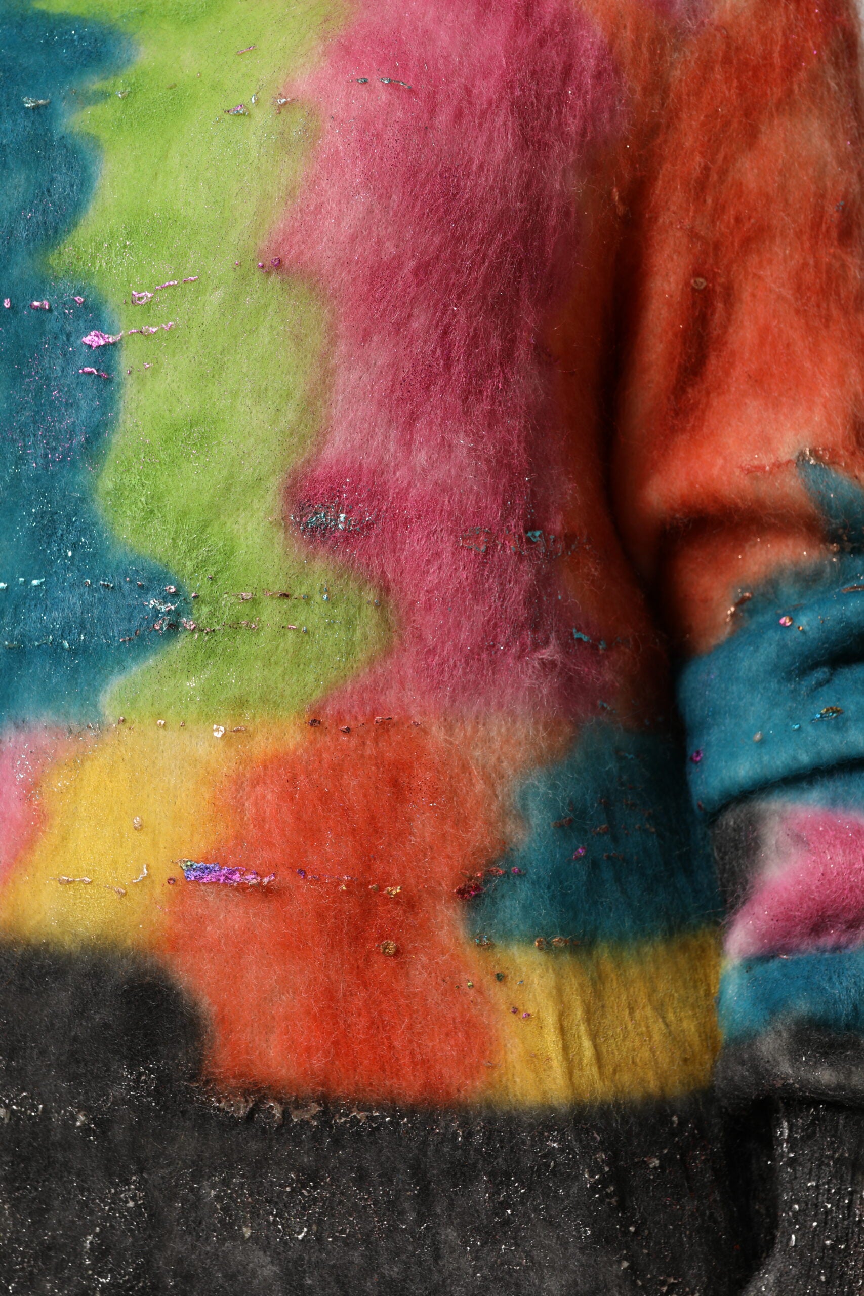 Pull à col roulé multicolore en mohair de Dolce & Gabbana, pull-over élégant avec motifs colorés.