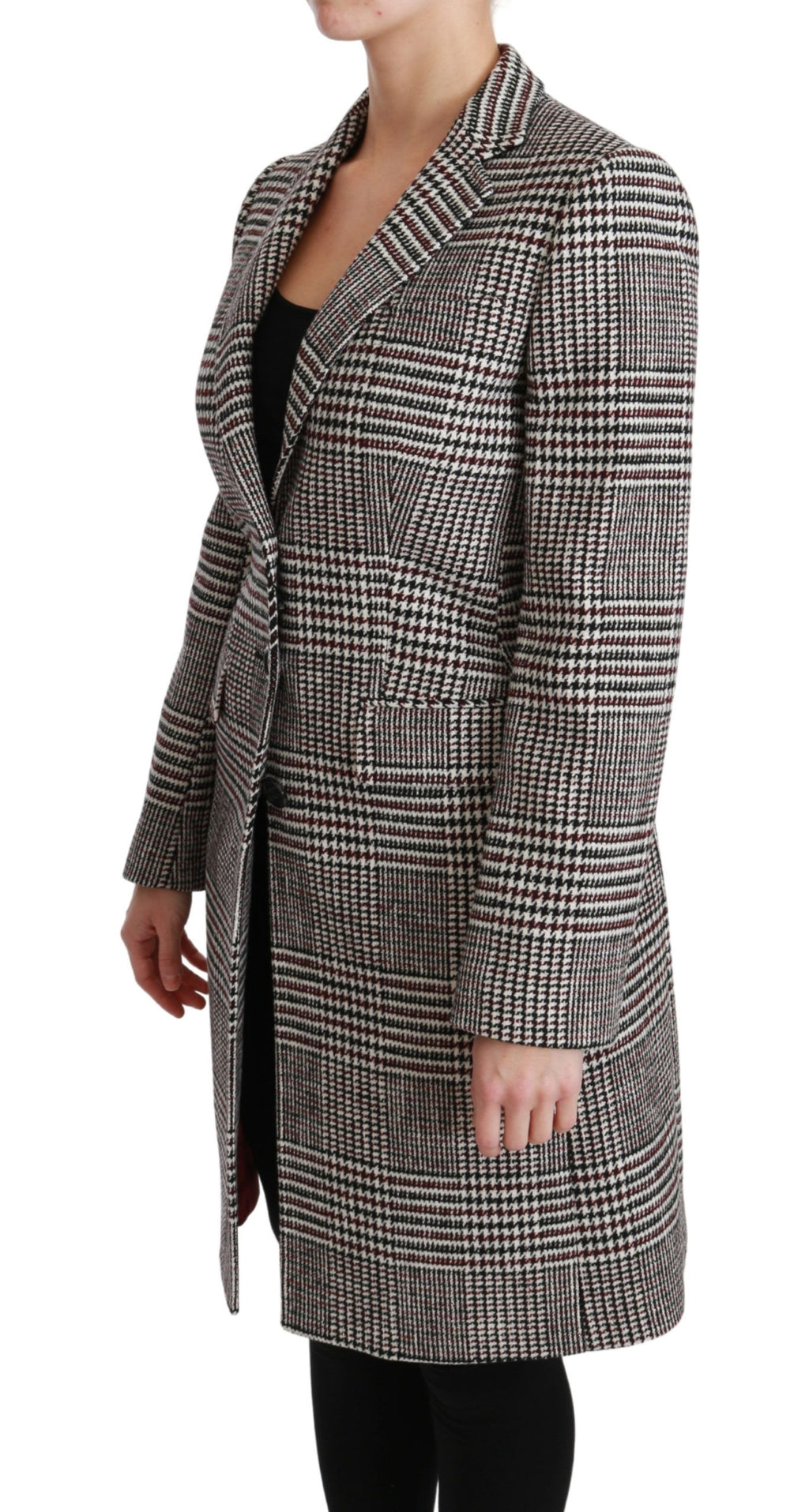 Manteau long trench multicolore Dolce & Gabbana, coupe au genou, en tissu léger avec ceinture et détails colorés.