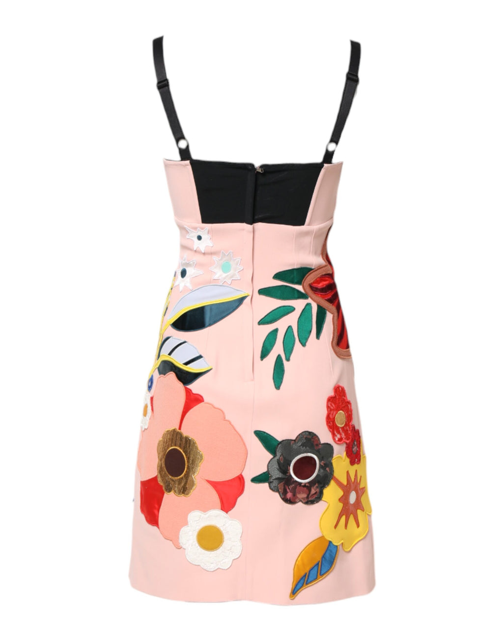 Robe courte à bretelles spaghetti Dolce & Gabbana à imprimé floral rose, style élégant et printanier.