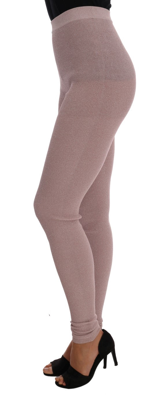 Bas de nylon rose Dolce & Gabbana avec taille extensible, collants élégants pour femmes.