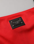 Robe courte sans manches en nylon mélangé rouge de Dolce & Gabbana, style élégant et moderne.