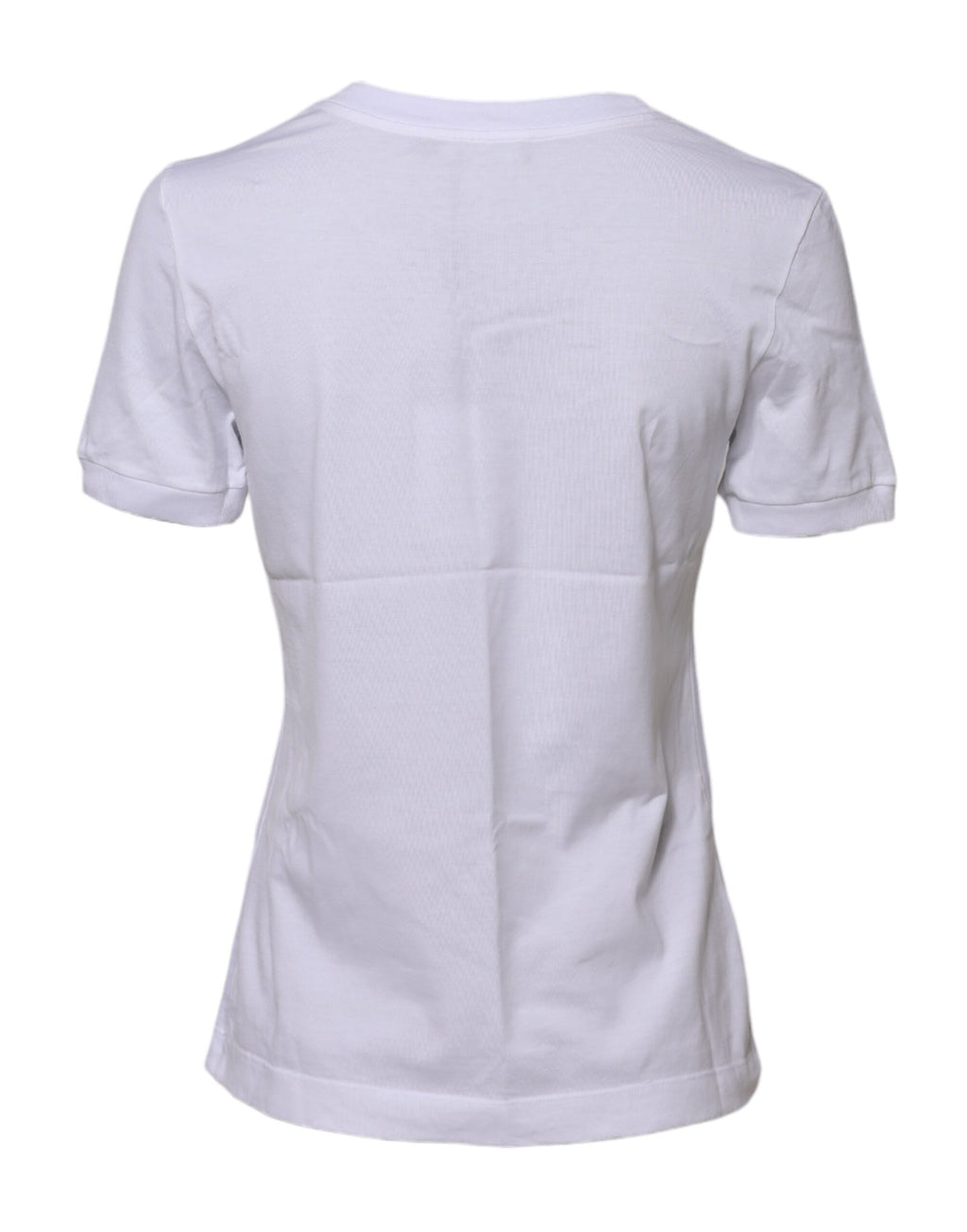 T-shirt blanc en coton à col rond et manches courtes de Dolce & Gabbana, visible sur l'image.