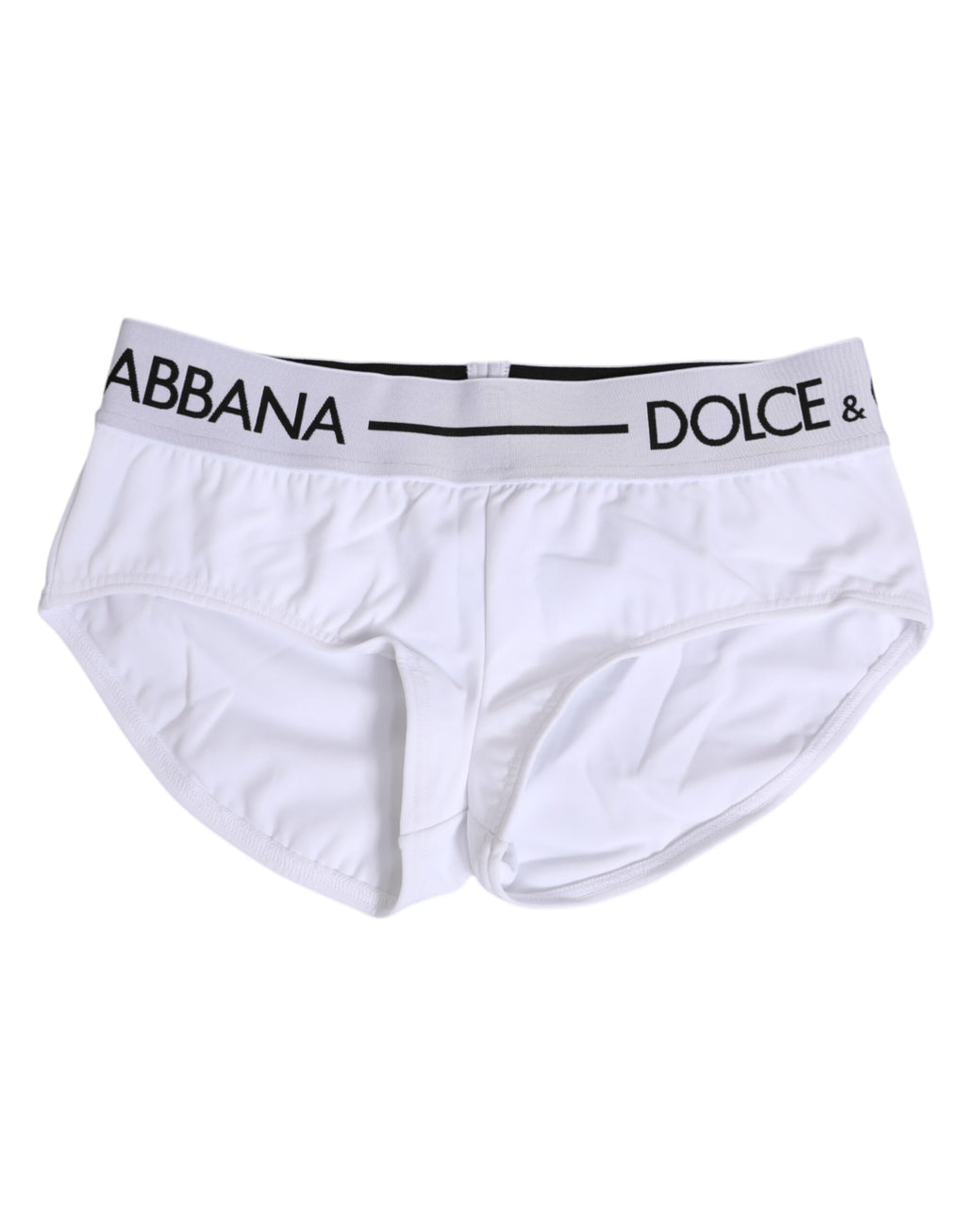 Shorts sous-vêtements Dolce & Gabbana en nylon blanc avec logo à la taille, design confortable et élégant.