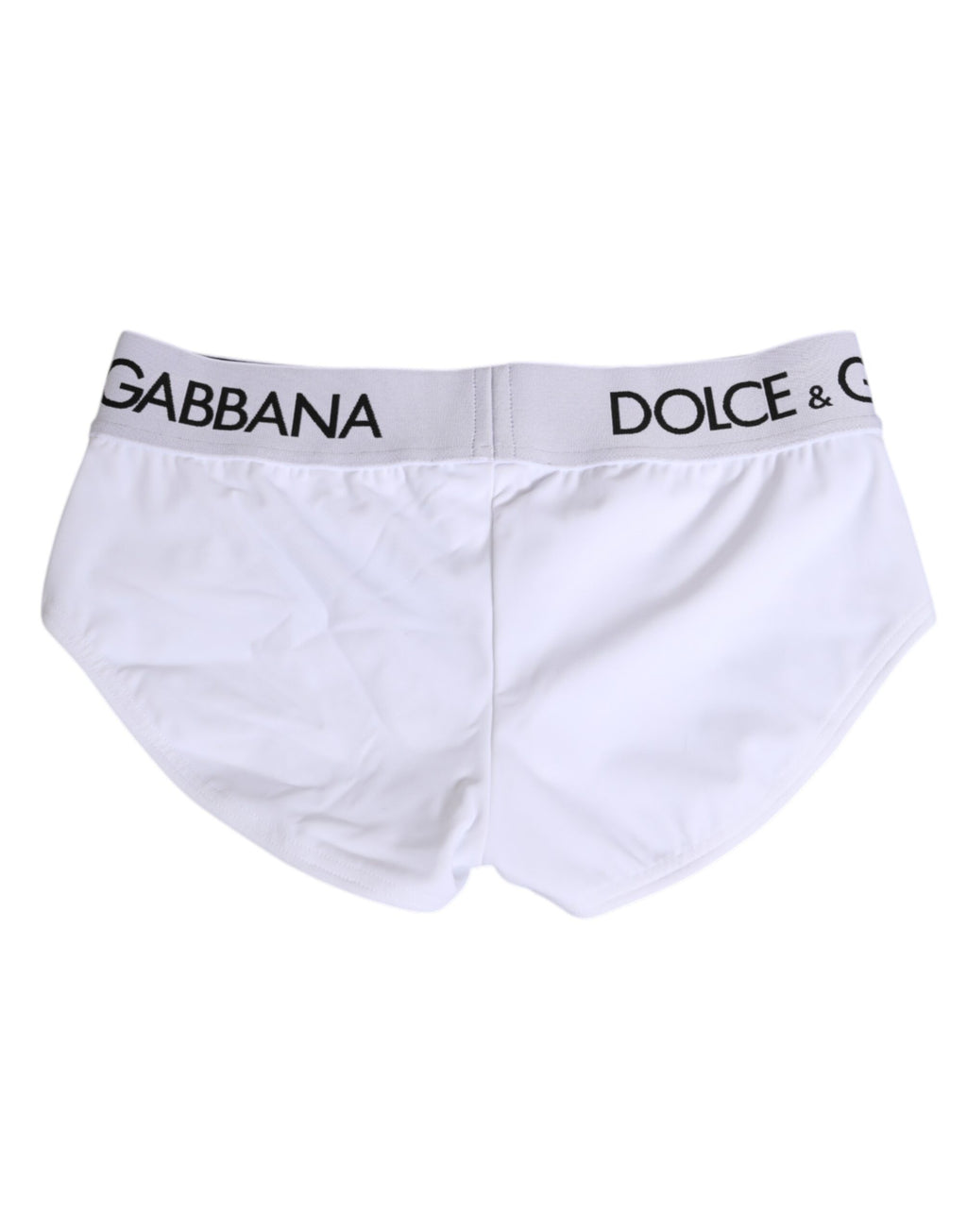 Sous-vêtements shorts Dolce & Gabbana en nylon blanc avec logo, bandeau à la taille, design décontracté.
