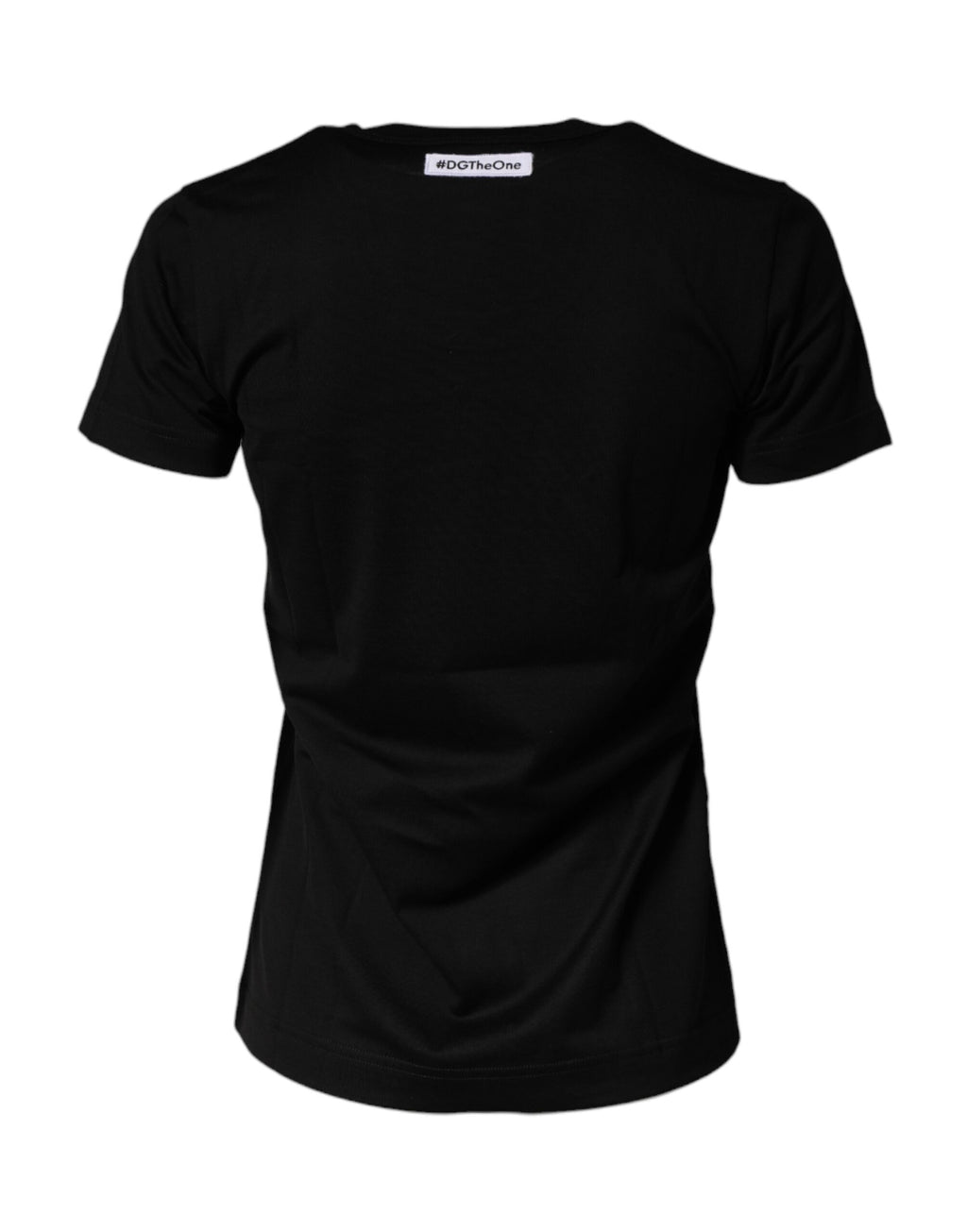 T-shirt à manches courtes noir Dolce & Gabbana avec graphique au col rond, style casual et moderne.