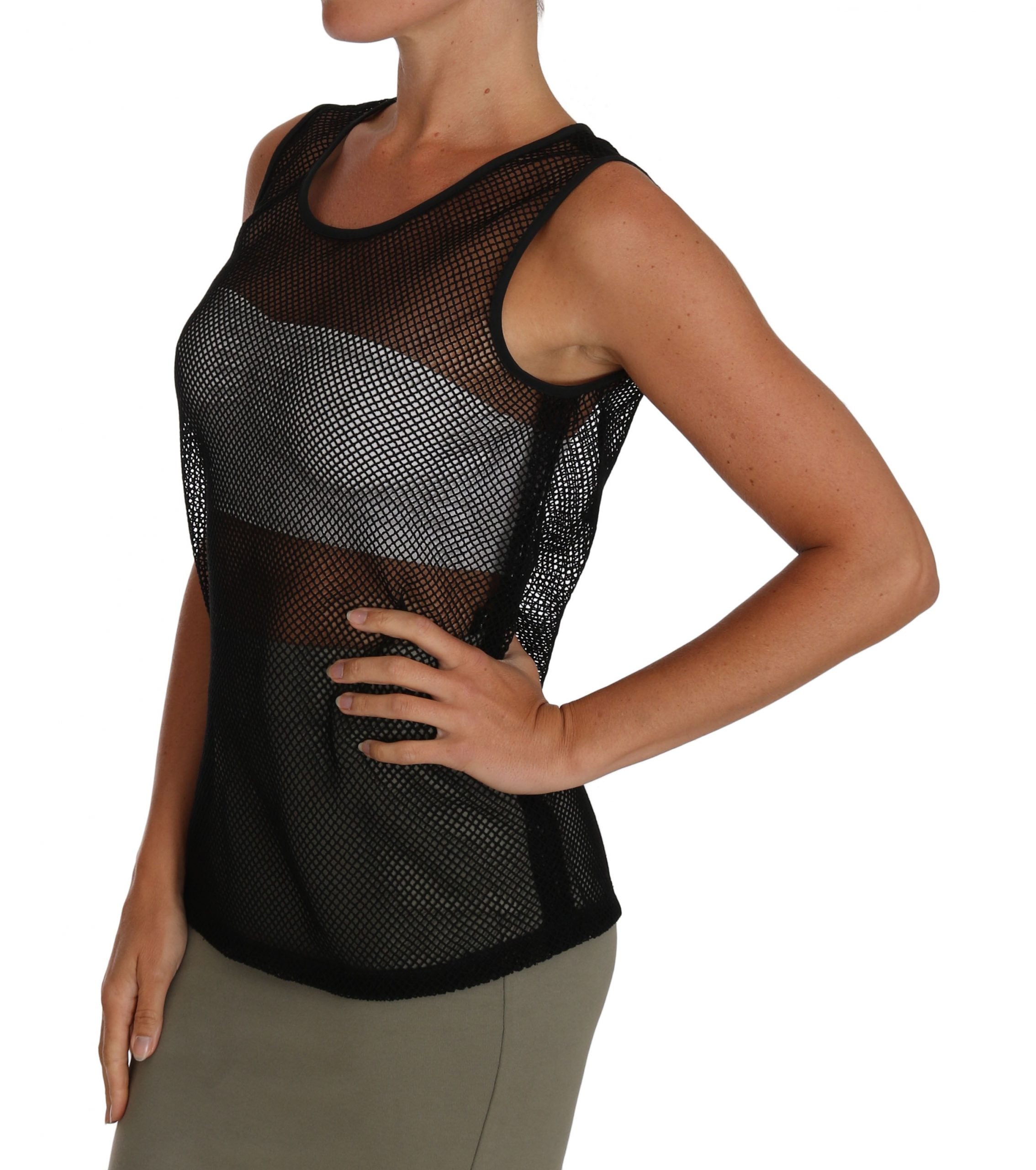 Chemise transparente en mesh noir de Dolce & Gabbana, blouse élégante avec détails fins et style moderne.