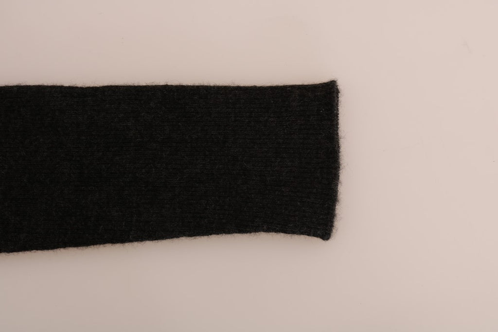 Collants gris en cachemire extensible de Dolce & Gabbana avec rayures côtelées, confortables et élégants.