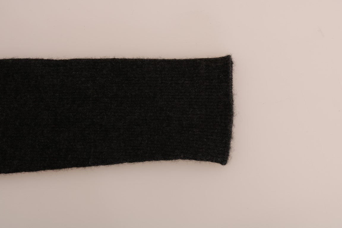 Collants gris en cachemire extensible de Dolce & Gabbana avec rayures côtelées, confortables et élégants.