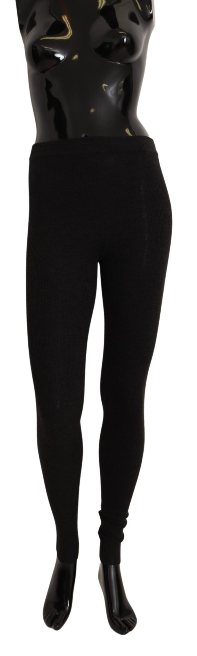 Collants en cachemire gris Dolce & Gabbana, style élégant, près du corps, parfaits pour une tenue sophistiquée.