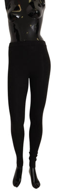 Collants en cachemire gris Dolce & Gabbana, style élégant, près du corps, parfaits pour une tenue sophistiquée.