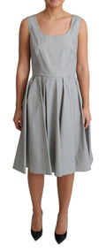 Robe en coton gris à pois de style A-line Dolce & Gabbana, élégante et légère, avec motif à pois pour un look chic.
