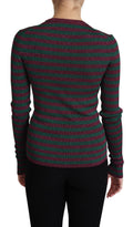 Pull à manches longues Dolce & Gabbana à rayures multicolores, col ras du cou, style décontracté et tendance.