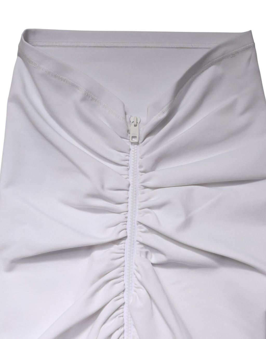 Jupe courte blanche en viscose Dolce & Gabbana, coupe pencil taille haute, vêtement féminin élégant.