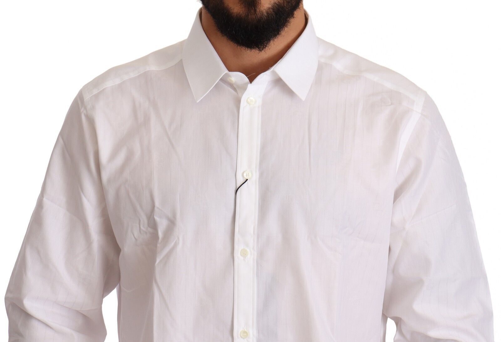 Chemise blanche en coton Dolce & Gabbana pour homme, coupe slim fit, style Martini.