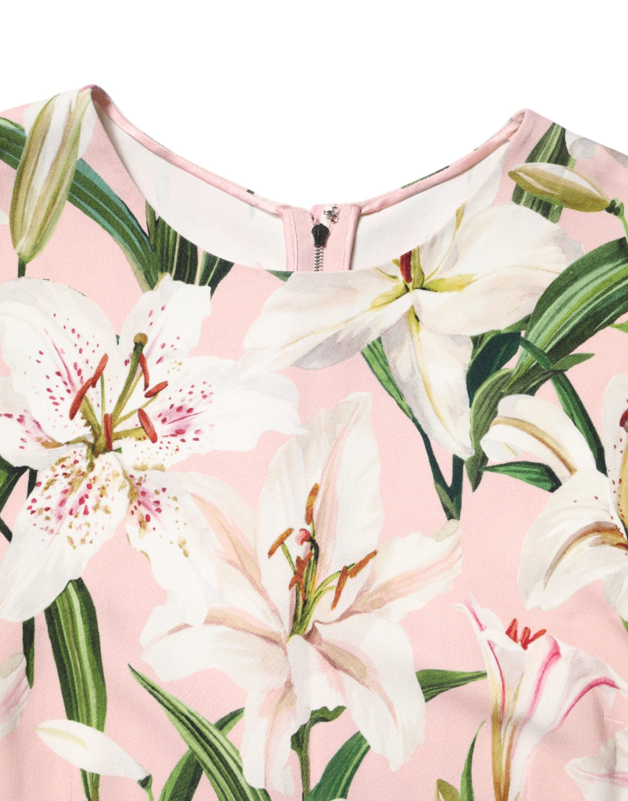 Débardeur rond à imprimé floral multicolore de Dolce & Gabbana, tissu léger et style élégant.