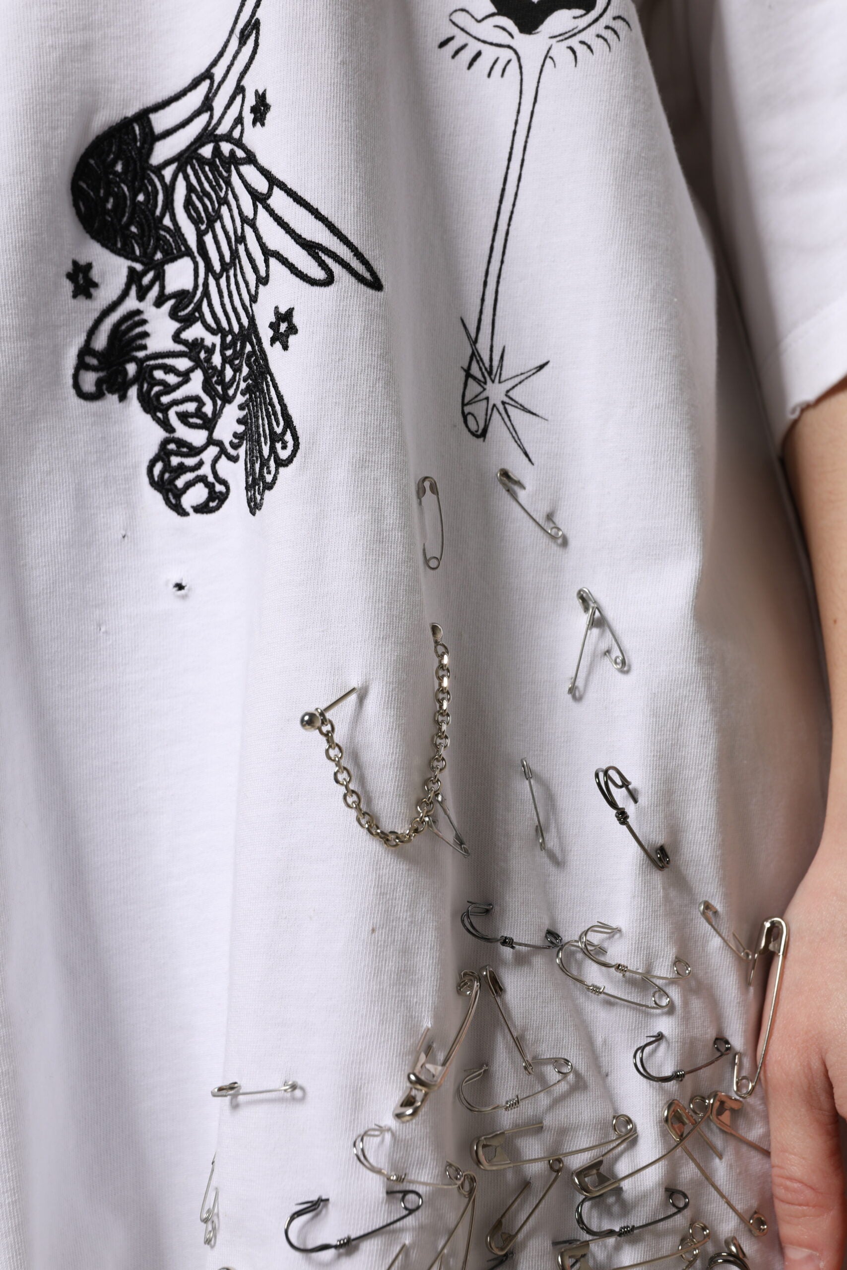T-shirt blanc en coton Dolce & Gabbana DG BLESSED avec imprimé, vue de face.