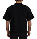 T-shirt à col rond en coton noir Dolce & Gabbana avec logo, style décontracté et moderne.