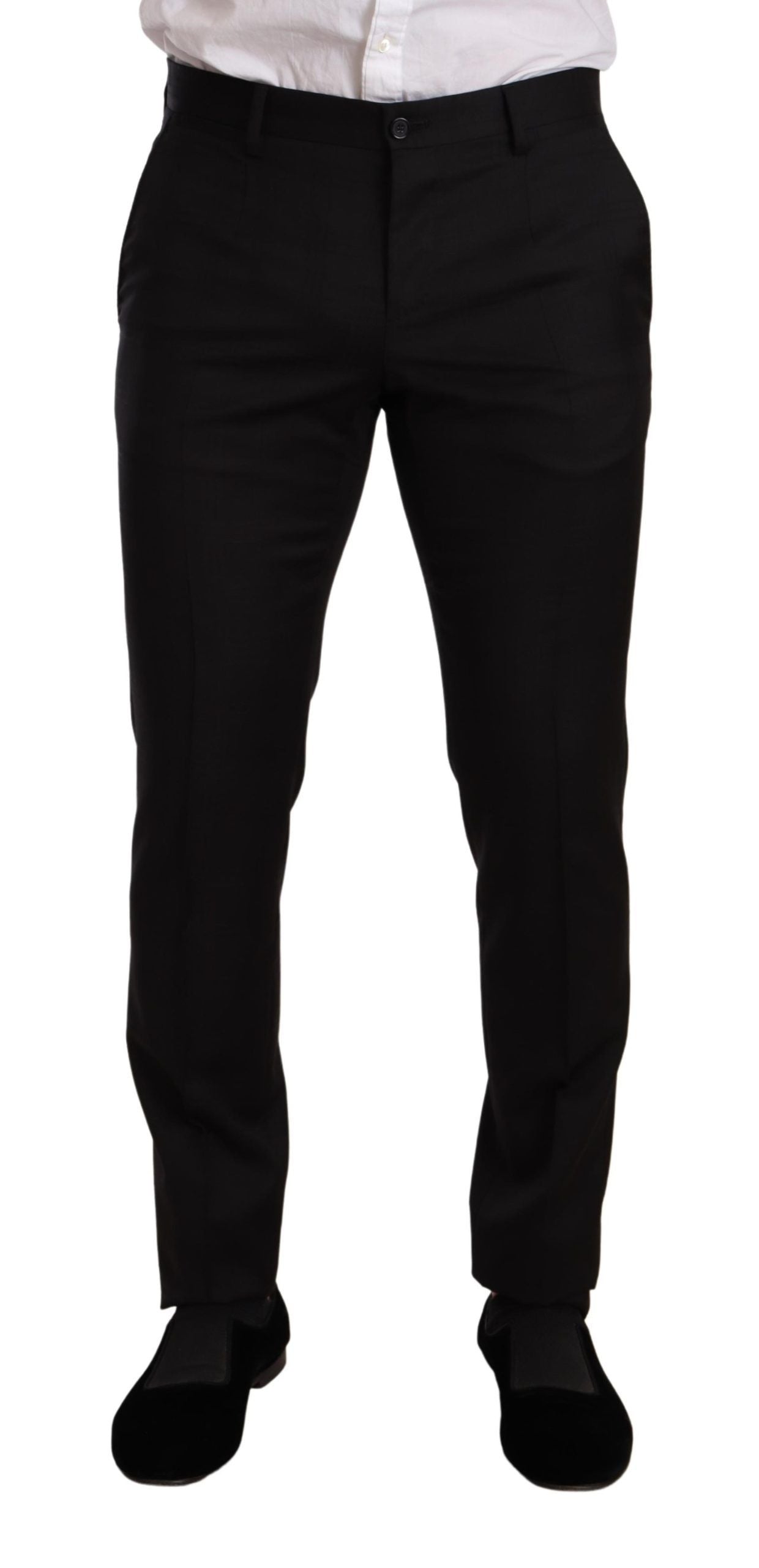 Costume deux pièces noir à carreaux Dolce & Gabbana Martini Slim Fit, veste et pantalon élégants pour homme