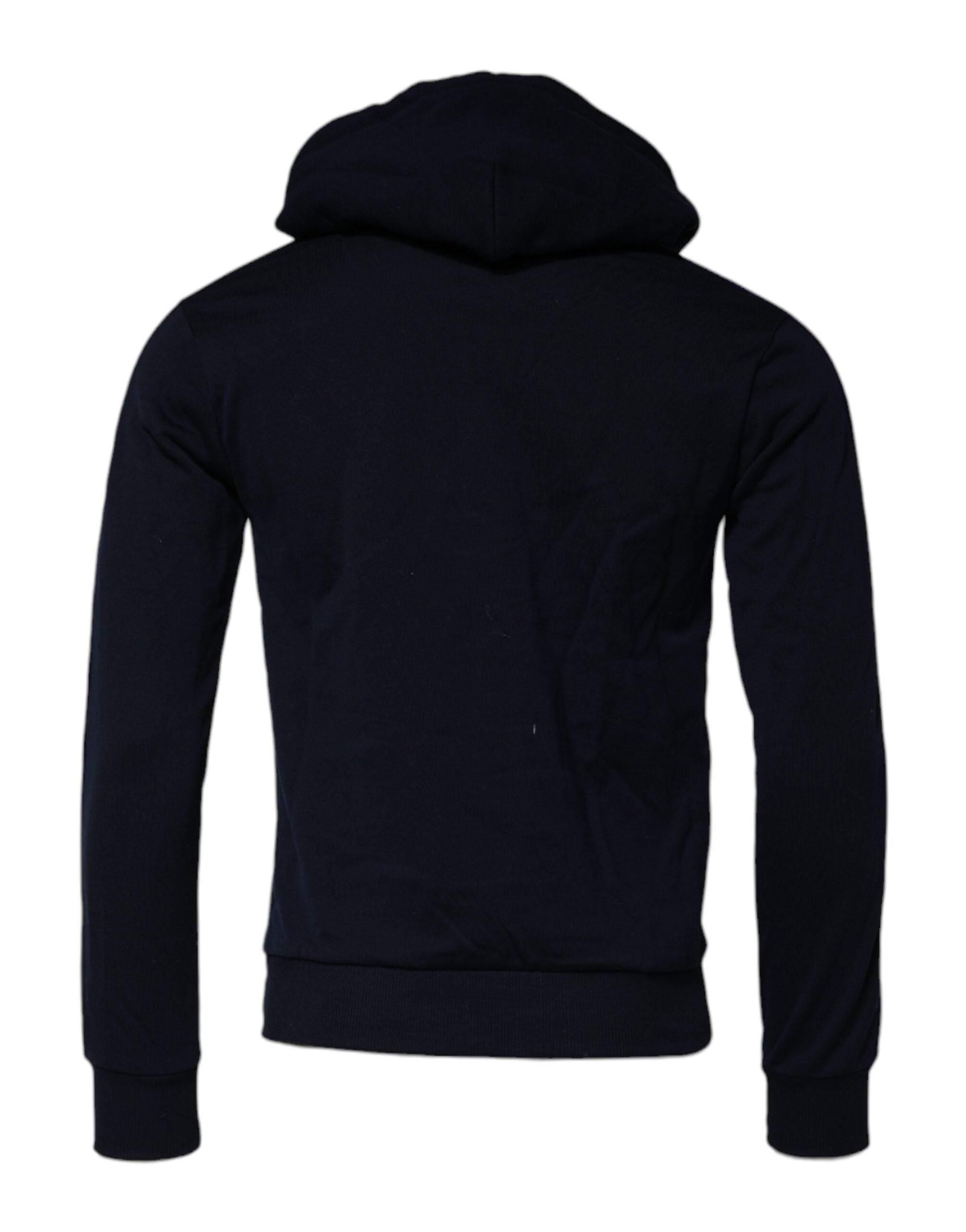 Sweat à capuche noir Dolce & Gabbana en coton avec broderie couronne, style décontracté et élégant.