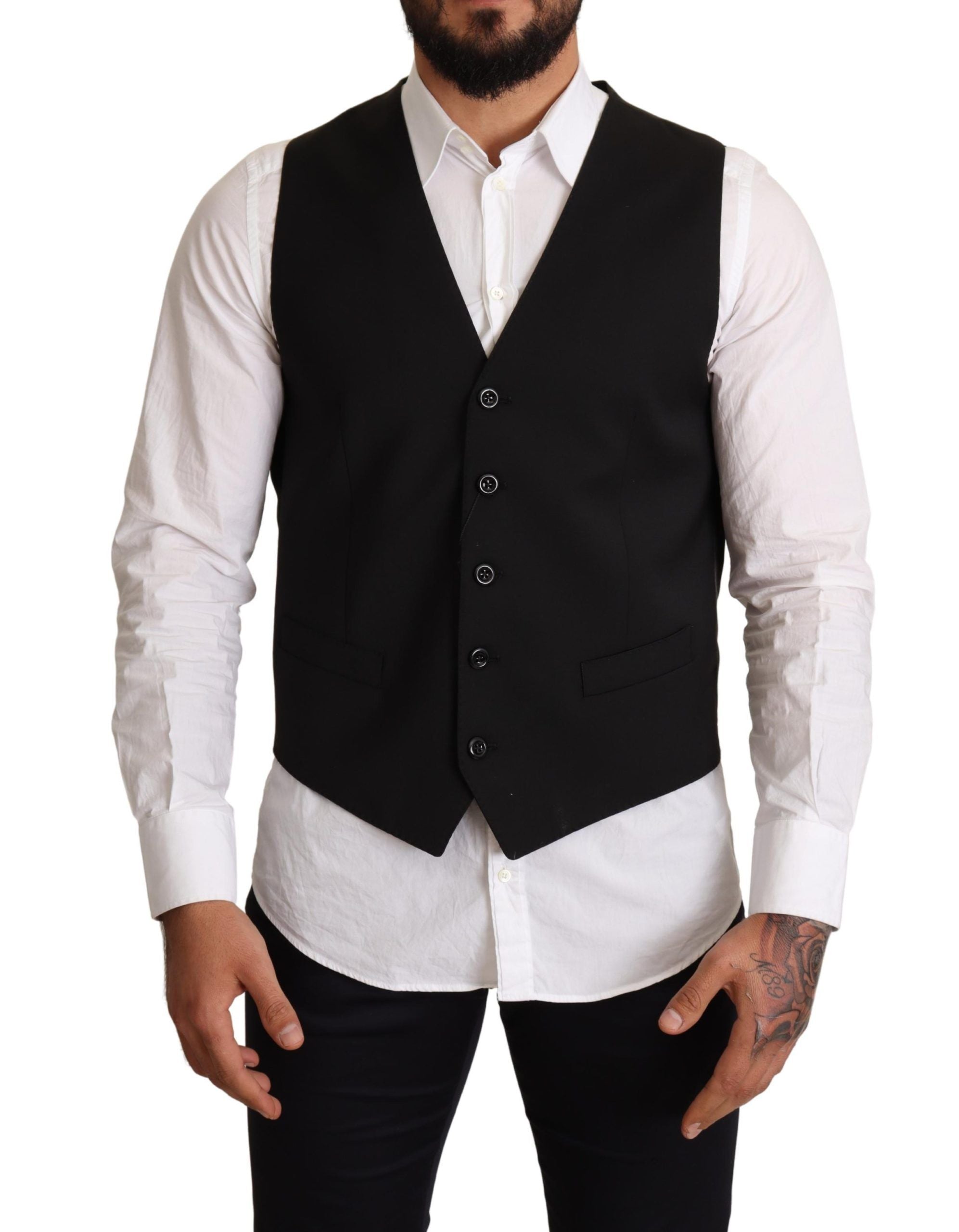 Veste de robe formelle noire Dolce & Gabbana pour femme, tissu élégant et coupe sophistiquée visible sur l'image.