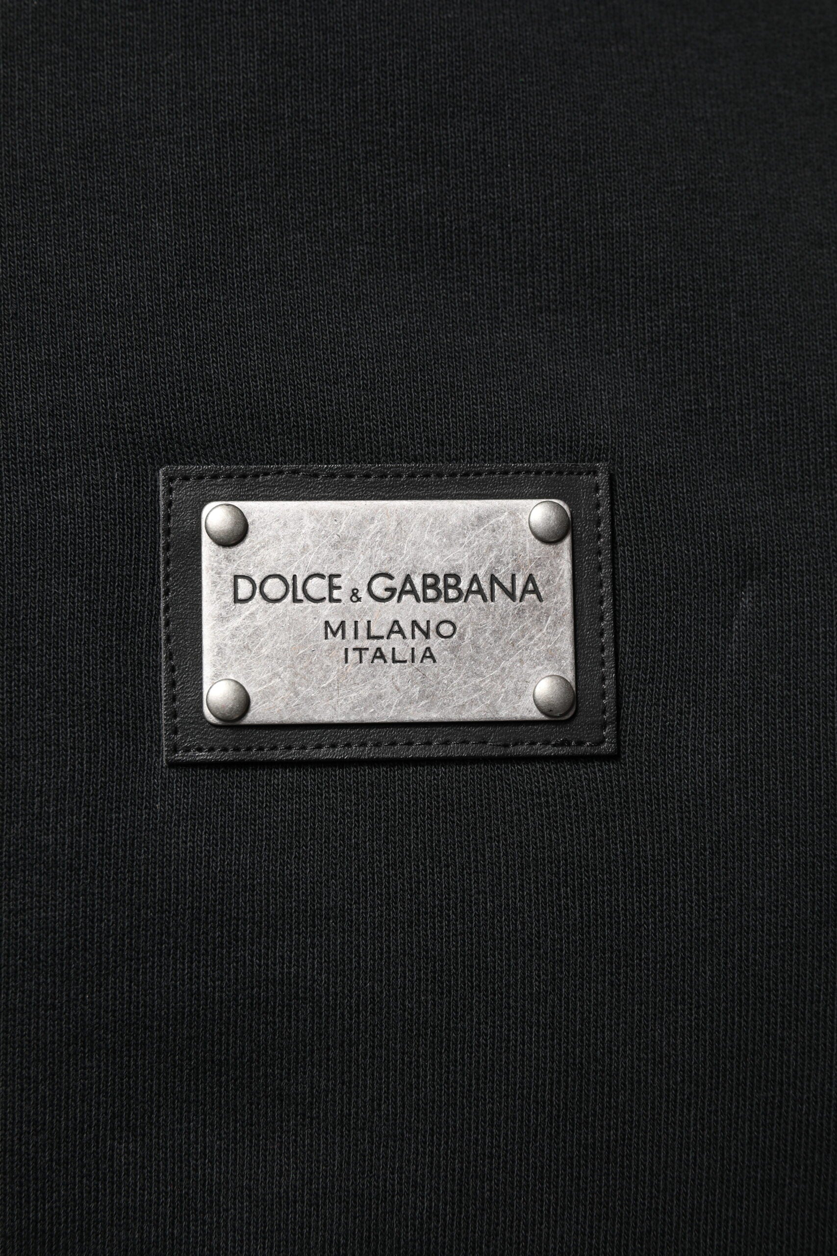 Sweat à capuche homme Dolce & Gabbana noir avec logo, fermeture éclair complète, style décontracté et tissu confortable.