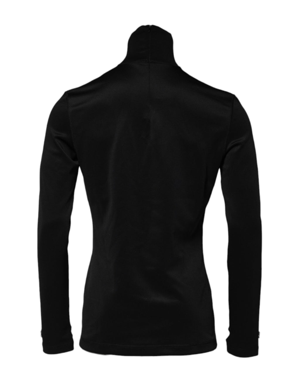 Pull encolure roulée en polyester noir de Dolce & Gabbana, pull-over élégante et confortable pour homme ou femme.